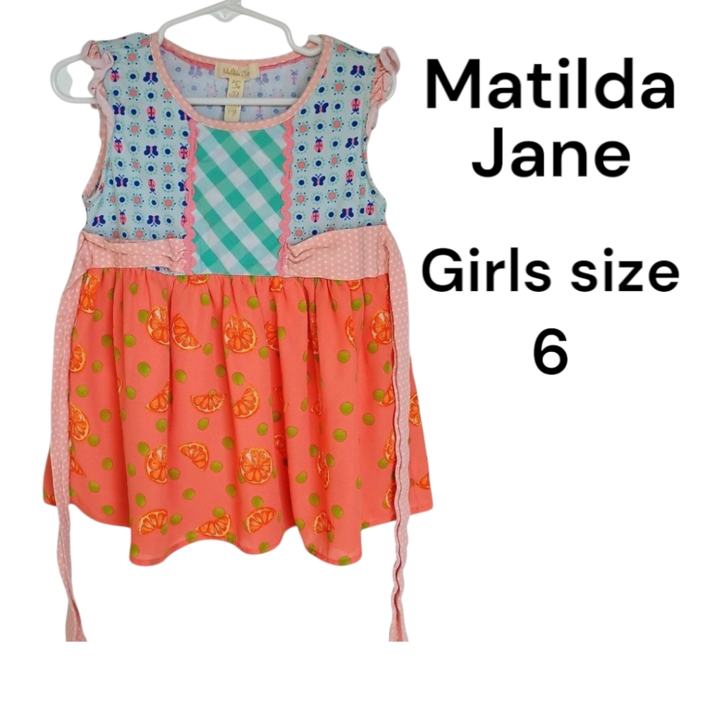 Matilda Jane Girls Size 6 Tunic Top With Oranges  Tangy Shasta